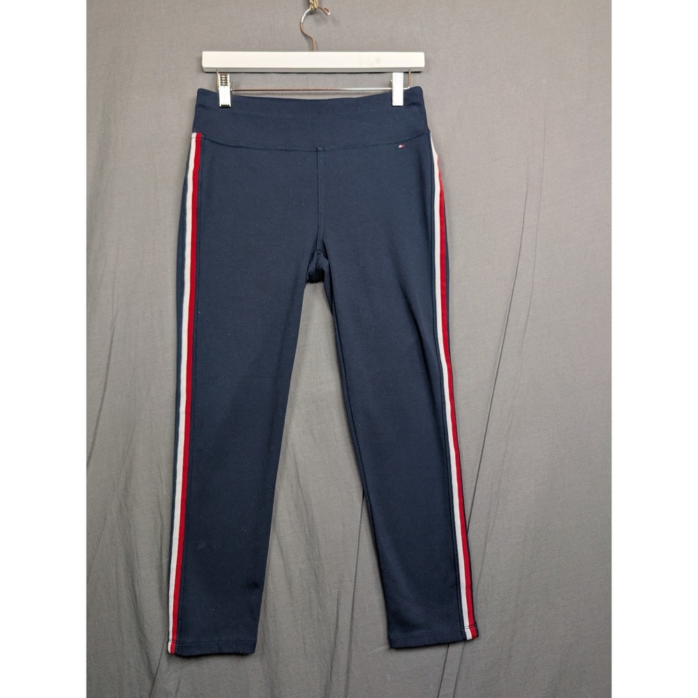 Tommy Hilfiger Women's Navy Blue Track Pants Side Stripe Size Small